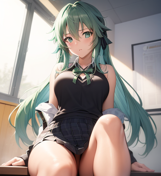 エメラルドヘアー
ロングヘアー
long hair
制服
少女