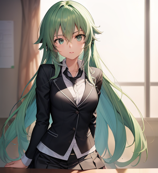 エメラルドヘアー
long hair
ロングヘアー
制服
ブレザー
少女