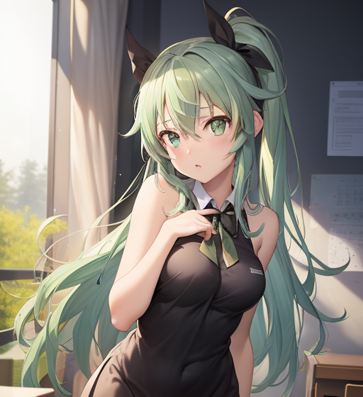 エメラルドヘアー
long hair
ロングヘアー
制服
ブレザー
ポニーテール
少女