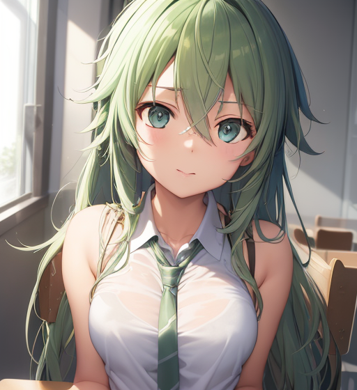 エメラルドヘアー
long hair
ロングヘアー
制服
少女