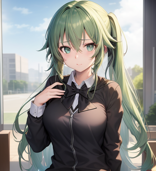 エメラルドヘアー
long hair
ロングヘアー
制服
少女
ブレザー