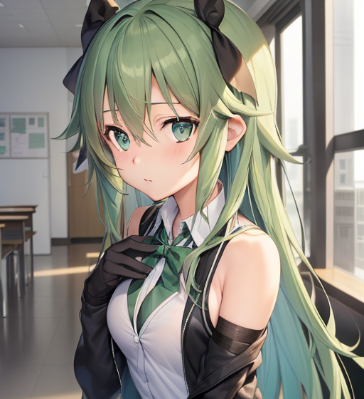 エメラルドヘアー
long hair
ロングヘアー
制服
少女