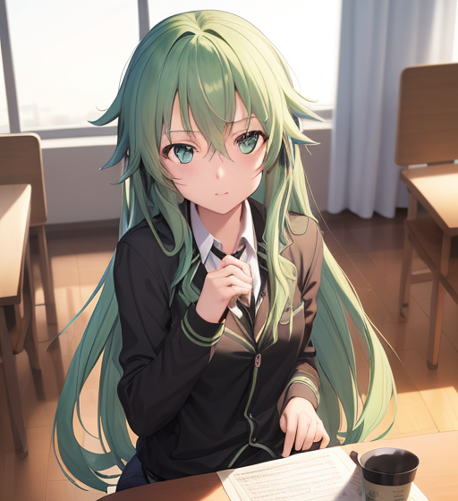 エメラルドヘアー
long hair
ロングヘアー
制服
少女
ブレザー