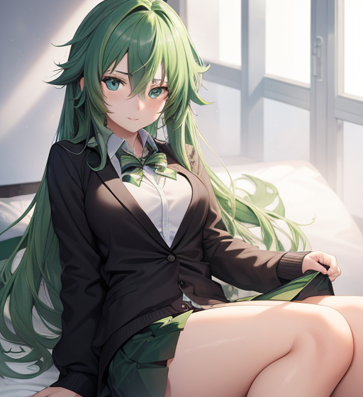 エメラルドヘアー
long hair
ロングヘアー
制服
ブレザー
少女